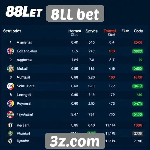 Comparação das odds do 8LL bet com concorrentes